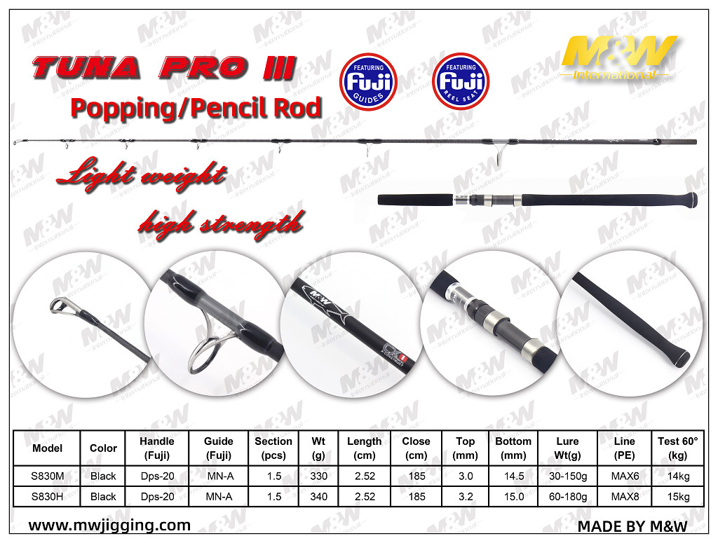TUNA PRO III Popping/Pencil Rod