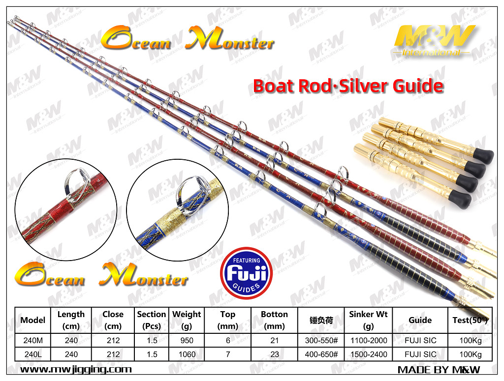 Ocean Monster Boat Rod (Silver Guide)